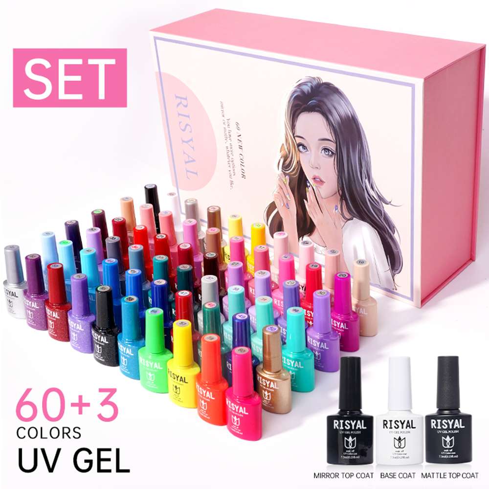 Gel Nail Polish Gel Nail Polish Set of 60 Colors, 7.3ML